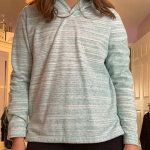 Blue and white hoodie